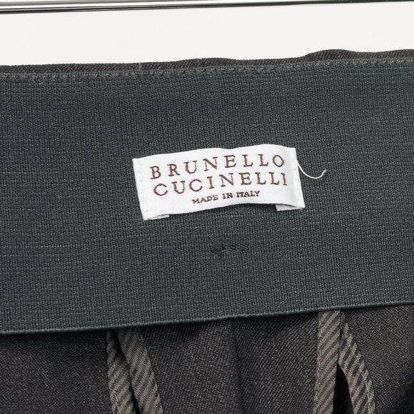 Brunello Cucinelli SS/21 Grey Wool-Blend Monili-Bead Trousers - Picture 8 of 14